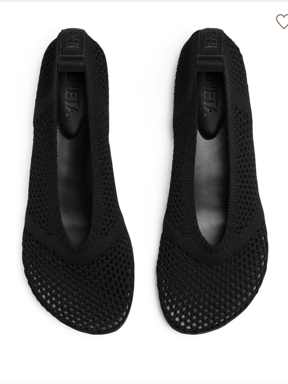 Bottega Veneta Mesh Atomic Black Knit Ballet Flats